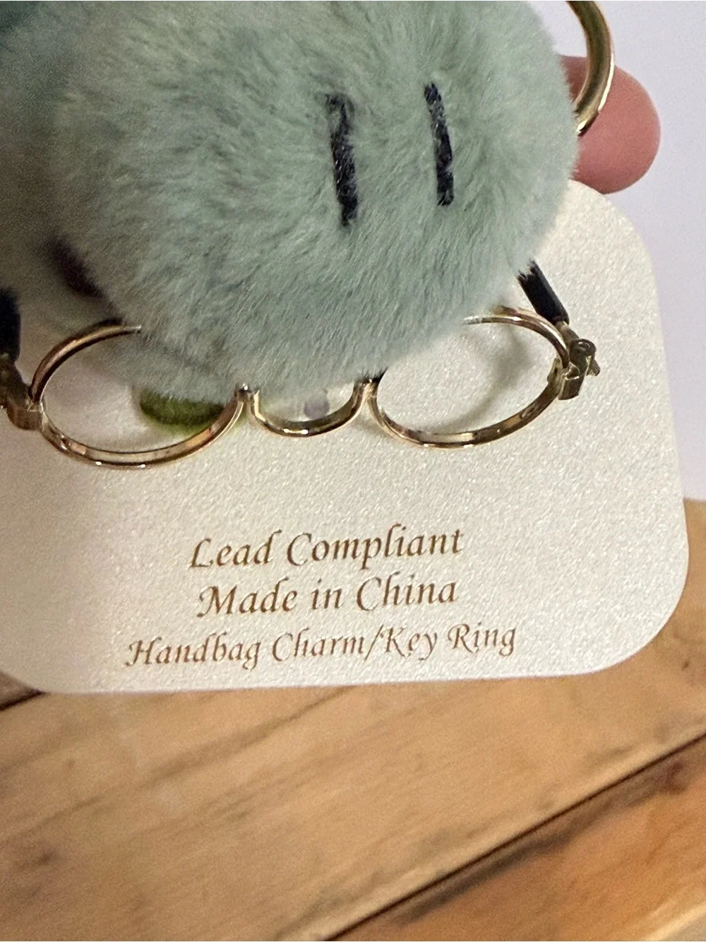 Plush Green Scholarly Dinosaur Glasses & Plaid Tie Handbag Charm/Key Ring - New
